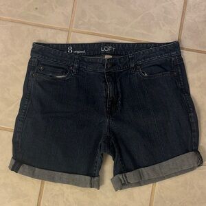 LOFT Dark Indigo Jean Shorts